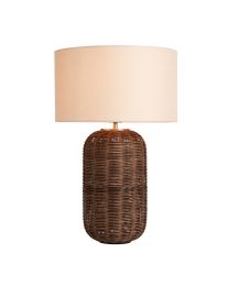 Garvey Large Rattan Table Lamp, Walnut