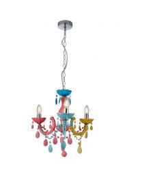 Glow Marie Funky Chandelier, Multi lit on white background
