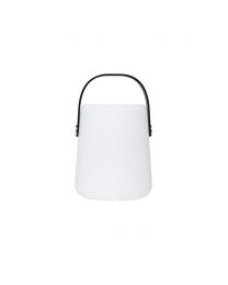 Indus LED Rechargeable Opal Lantern Style Outdoor Table Lamp, White