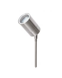 Jared Outdoor Spike Light, Stainless Steel unlit on white