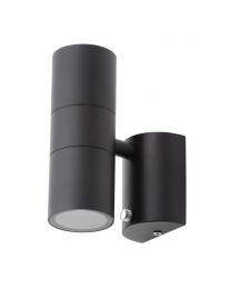 Jared Outdoor Up and Down Wall Light with Photocell, Black