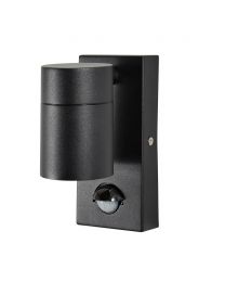 Jared Outdoor Up or Down Wall Light with PIR Sensor, Black