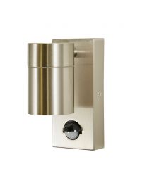 Jared Outdoor Up or Down Wall Light with PIR Sensor, Stainless Steel