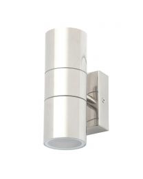 Jared Outdoor Up and Down Wall Light, Polished Steel