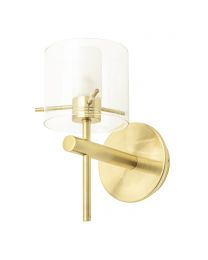 Jean Single Bathroom Wall Light, Satin Brass