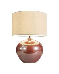 Joules Reactive Glaze Ceramic Table Lamp, Red