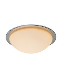 Jules LED Bathroom Glass Dome Flush Ceiling Light, Chrome
