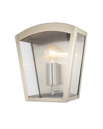 Kerr Outdoor Lantern Curved Wall Light, Stainless Steel