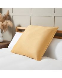 Large Velour Piped Cushion, Ochre