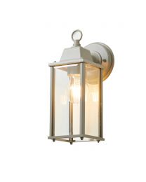 Lille Outdoor Bevelled Glass Wall Light Lantern, Dove Grey