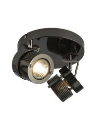 Lucas Twin Ceiling Spotlight Plate, Black Chrome