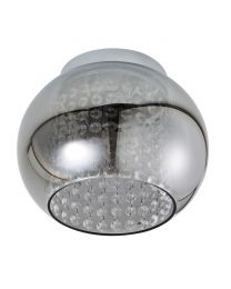 Lucia Cloche Bathroom Flush Ceiling Light, Smoke