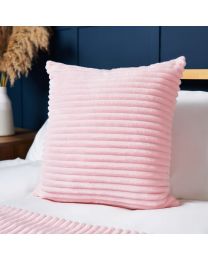 Luxury Ribbon Velvet Cushion, Blush Styled on Bed