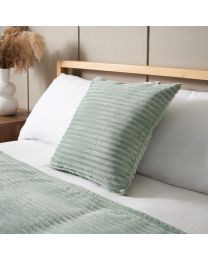 Luxury Ribbon Velvet Cushion, Silt Green