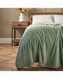 Luxury Ribbon Velvet Throw, Silt Green