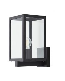 Mateo Glass Panel Outdoor Wall Light, Black