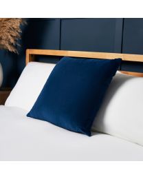 Matte Velvet Cushion, Navy Styled on Bed