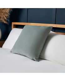 Matte Velvet Cushion, Sage Styled on Bed