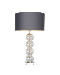 Metro Ball Stacked Table Lamp with Clear Glass Base, Nickel