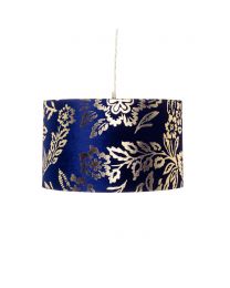 Mica 40cm Velvet & Gold Print Easyfit Shade, Navy