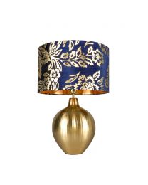 Mica Onion Shaped Table Lamp, Blue and Brass