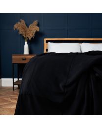 Microfleece Throw, Black Styled on Bed