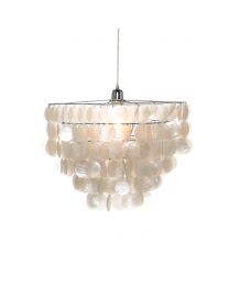 Mindy Capiz Tiered Easyfit Shade, Chrome