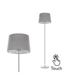 Mira Touch Floor Lamp, Grey with close up