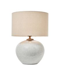 Misha Large Ceramic Crackle Base Table Lamp, White