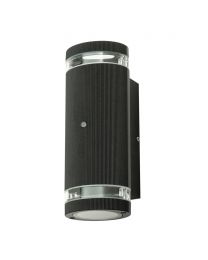 Murray Up and Down Outdoor Cylinder Wall Light with Photocell, Black