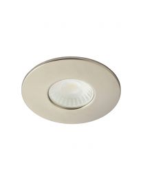 Nate Fixed Fire Rated LED IP65 Downlight, Satin Nickel