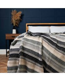 Ombre Knitted Throw, Grey