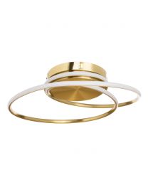 Pei Rings LED Flush Ceiling Light, Satin Brass