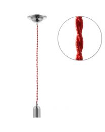 Red Twisted Cable Kit, Polished Nickel