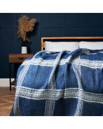 Reversible Tie Dye Throw, Blue Styled on Bed