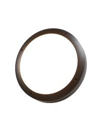 Rik Outdoor Round Bulkhead Wall Light, Black