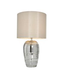 Rita Ripple Glass Table Lamp - Smoke