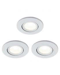 3 Pack of Ruva Fire Rated LED IP65 Downlight, Matte White