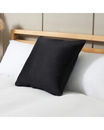 Small Velour Piped Cushion, Black
