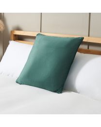 Small Velour Piped Cushion, Green