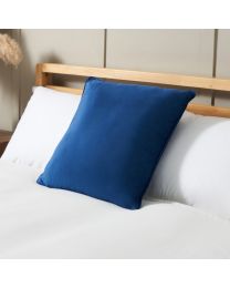 Small Velour Piped Cushion, Navy
