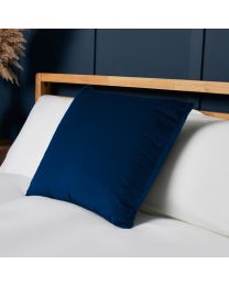 Small Velvet Cushion Cover, Navy Styled on Bed