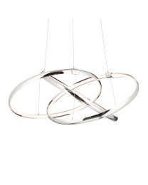 Sola LED Triple Ring Ceiling Pendant, Chrome