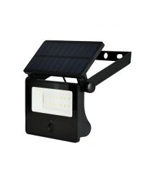 Solar Powered LED Outdoor Security Wall Light with PIR Sensor, Black