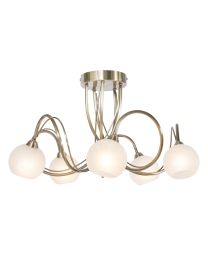 Soni Large Flush Ceiling Light, Brass