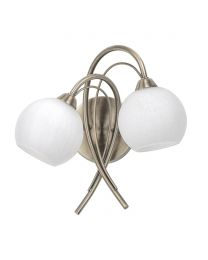 Soni Wall Light, Ant. Brass and Alabaster