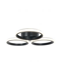 Sula LED Rings Bathroom Flush Ceiling Light, Black