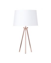 Tristan Tripod Table Lamp, Copper and White