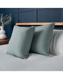 Twin Pack of Cushions, Sage Styled on Bed