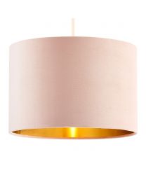 Velvet 30cm Easyfit Shade, Pink and Brass